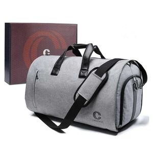 Convertible Garment Duffel Bag 55L Hanging Travel Suitcase Weekender Bags (Grey)